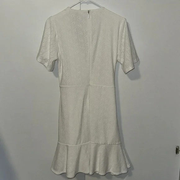 MICHAEL Michael Kors Flutter White Eyelet Wrap Mini Dress Women’s L Large - Picture 6 of 9